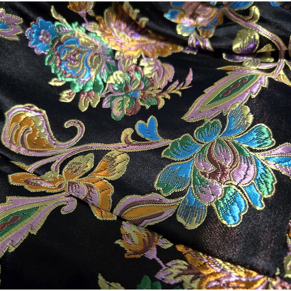 Olia Metallic Jacquard Strapless Floral Midi Dress XS NWT Black Holiday Party - Picture 4 of 8